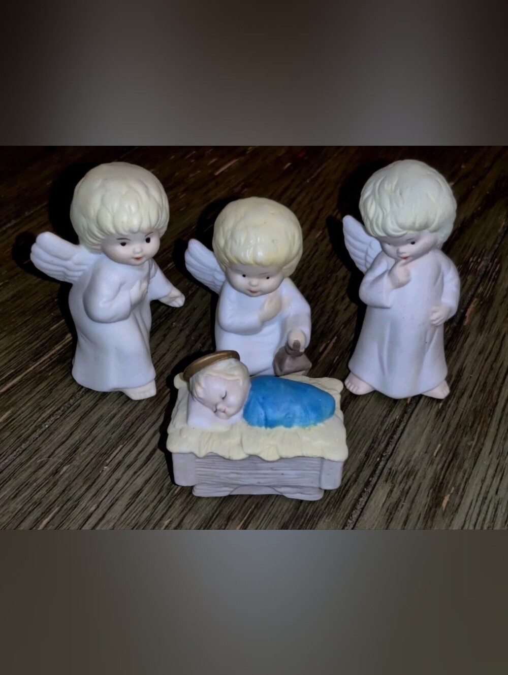 Vtg House of Lloyd Christmas Around the World Bisque Porcelain Nativity Angels